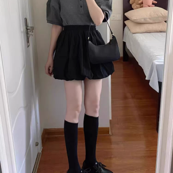 花苞蓬蓬短裤女夏薄款高腰显瘦a字阔腿裤小个子穿搭速干灯笼短裤